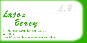 lajos berey business card